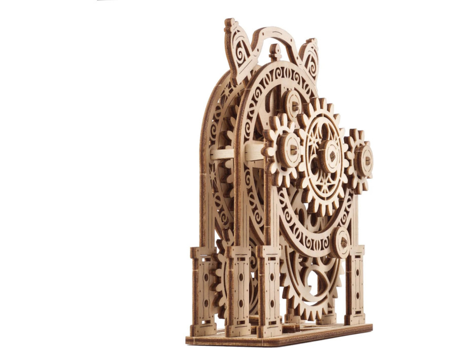 Ugears 3D drevené mechanické puzzle Dekoračný budík