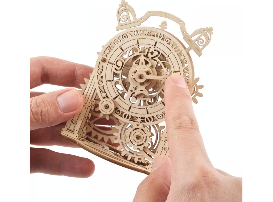 Ugears 3D drevené mechanické puzzle Dekoračný budík