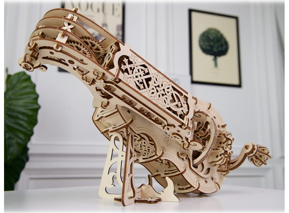 Ugears 3D drevené mechanické puzzle Ninera (Hurdy-Gurdy)