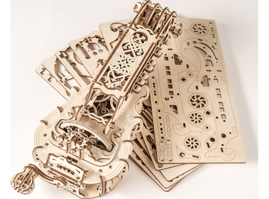 Ugears 3D drevené mechanické puzzle Ninera (Hurdy-Gurdy)