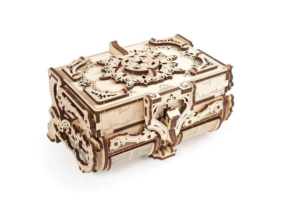 Ugears 3D drevené mechanické puzzle Starožitná šperkovnica