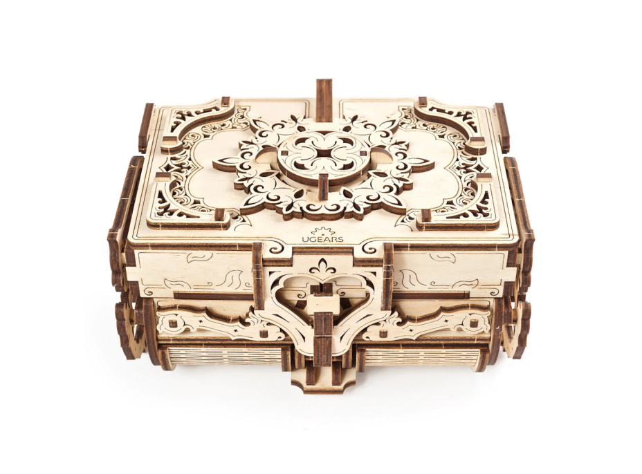 Ugears 3D drevené mechanické puzzle Starožitná šperkovnica