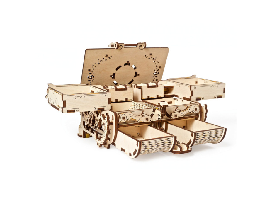 Ugears 3D drevené mechanické puzzle Starožitná šperkovnica