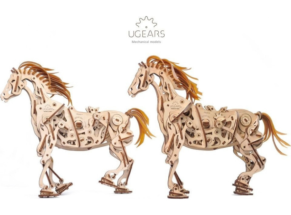 Ugears 3D drevené mechanické puzzle Kôň