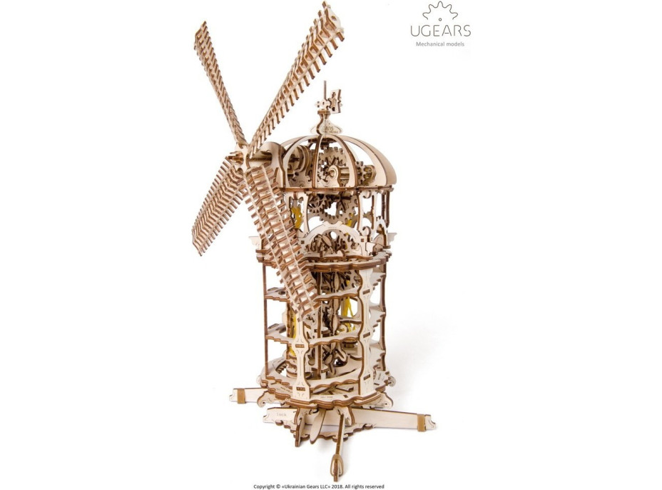 Ugears 3D drevené mechanické puzzle Veterný mlyn