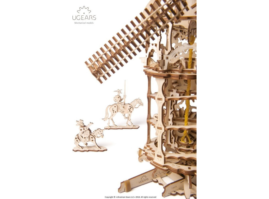 Ugears 3D drevené mechanické puzzle Veterný mlyn