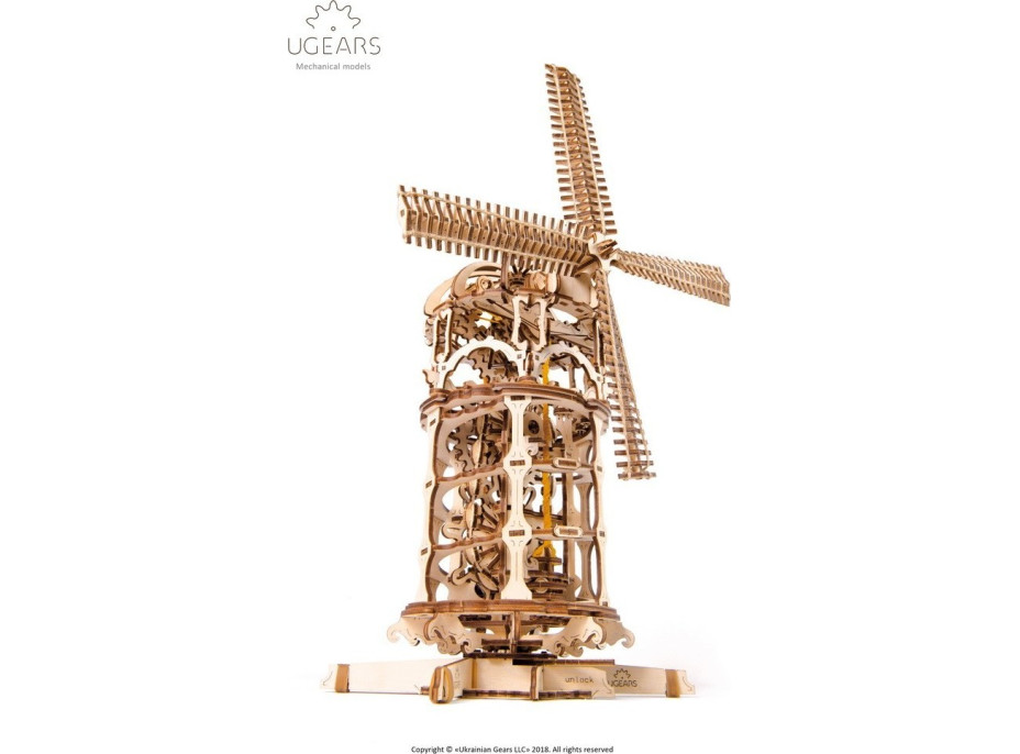 Ugears 3D drevené mechanické puzzle Veterný mlyn