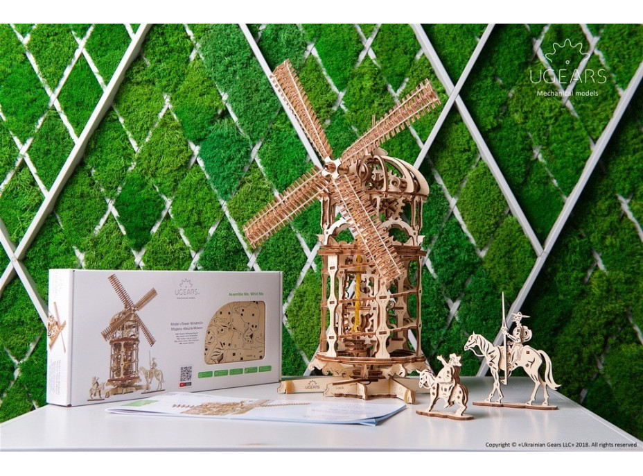 Ugears 3D drevené mechanické puzzle Veterný mlyn