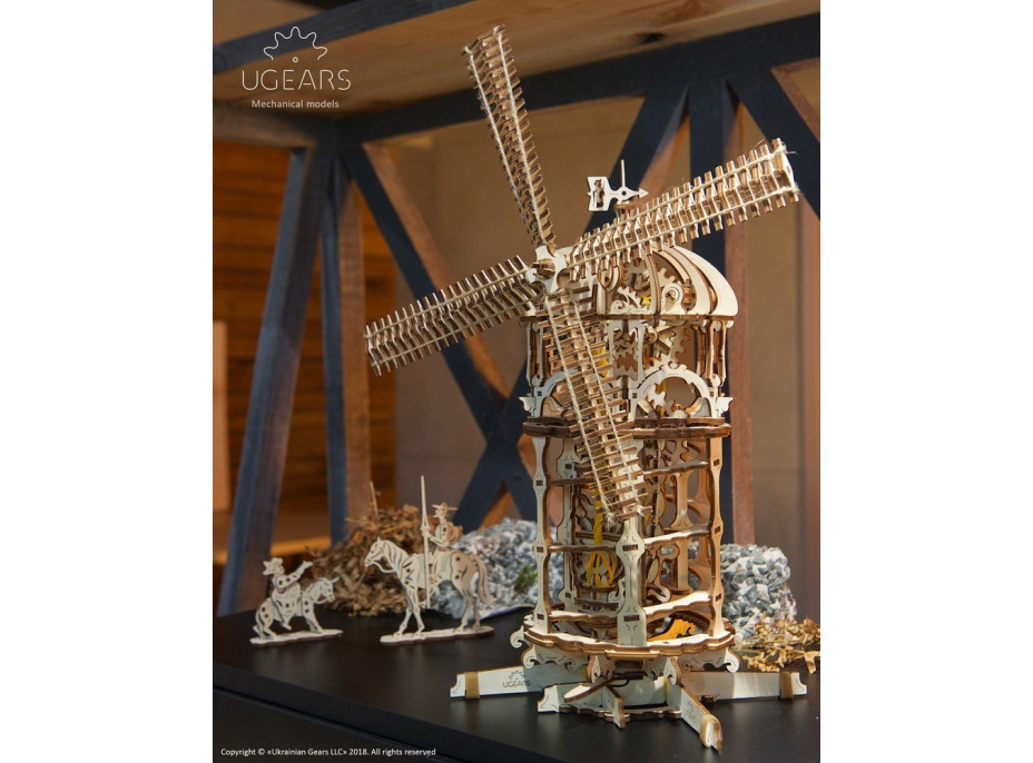 Ugears 3D drevené mechanické puzzle Veterný mlyn