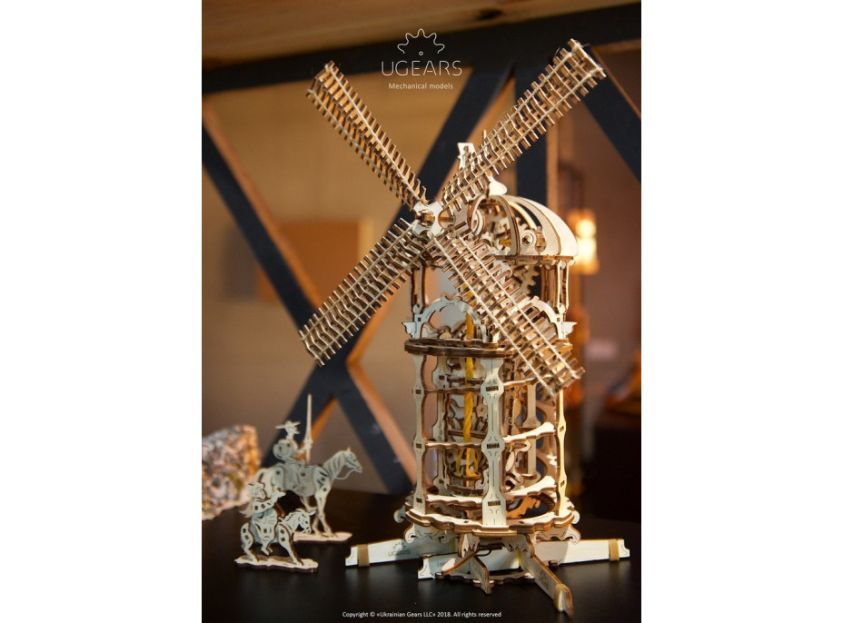 Ugears 3D drevené mechanické puzzle Veterný mlyn