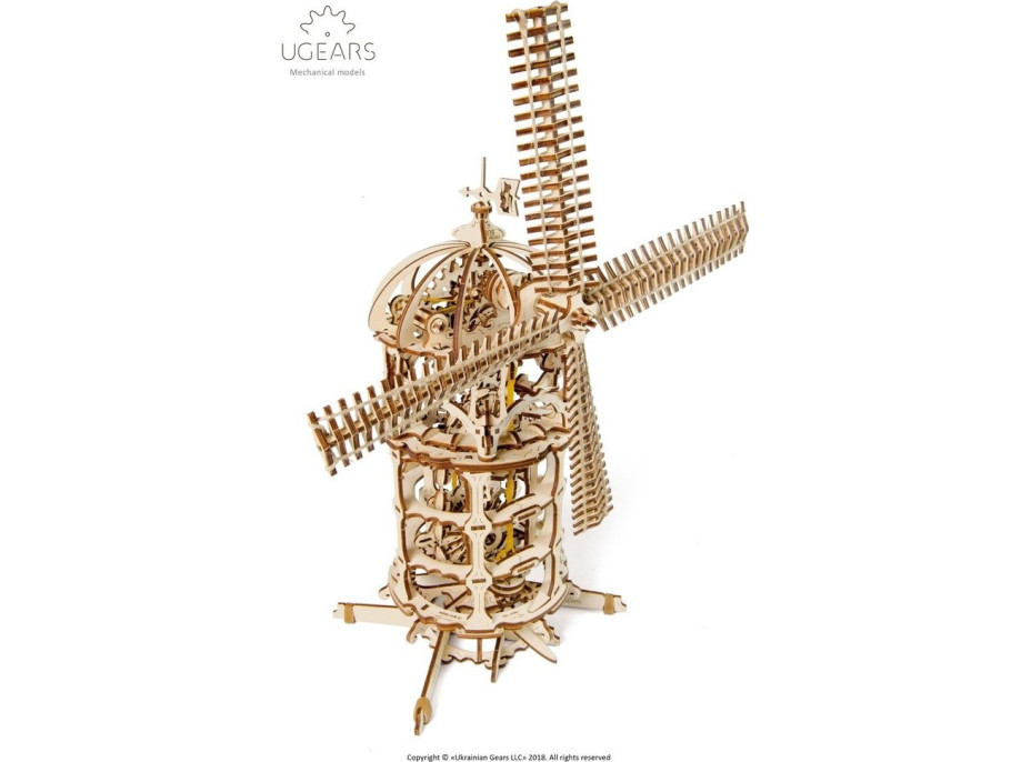 Ugears 3D drevené mechanické puzzle Veterný mlyn