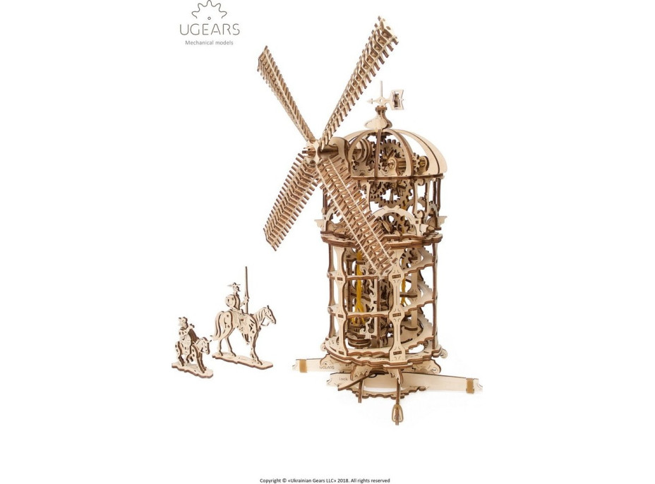 Ugears 3D drevené mechanické puzzle Veterný mlyn