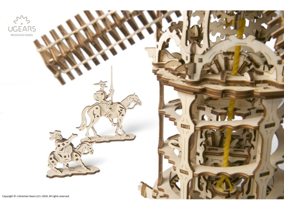 Ugears 3D drevené mechanické puzzle Veterný mlyn