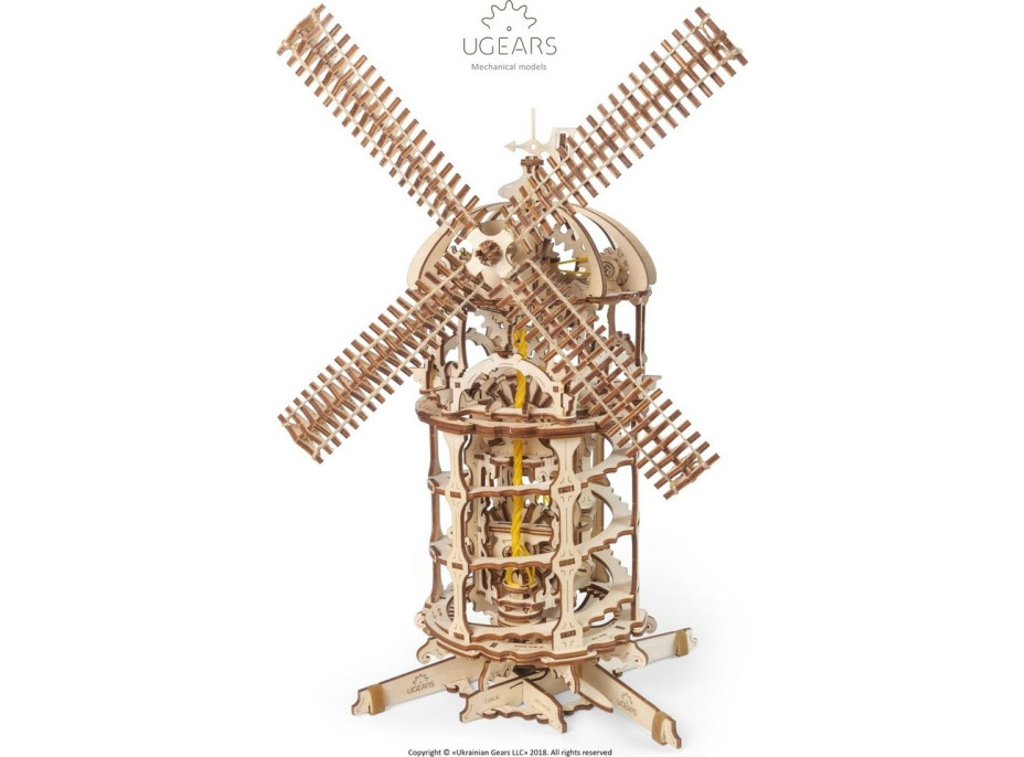 Ugears 3D drevené mechanické puzzle Veterný mlyn