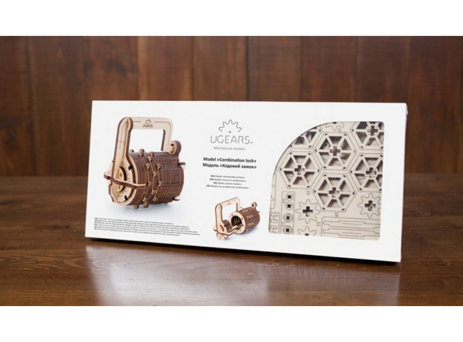 Ugears 3D drevené mechanické puzzle Zámok