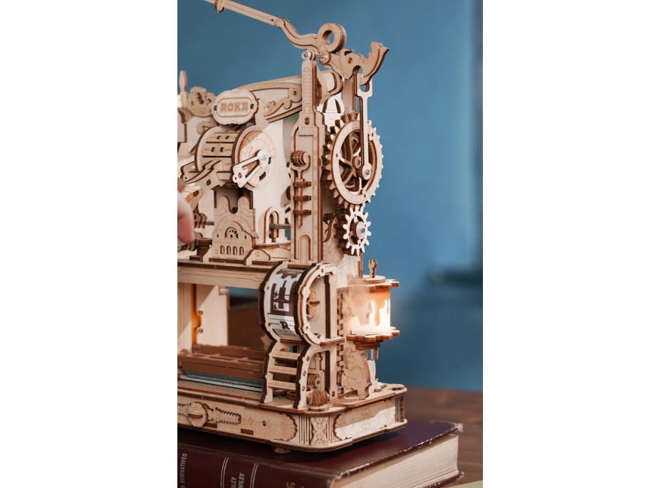 RoboTime 3D drevené mechanické puzzle Tlačiarenský lis