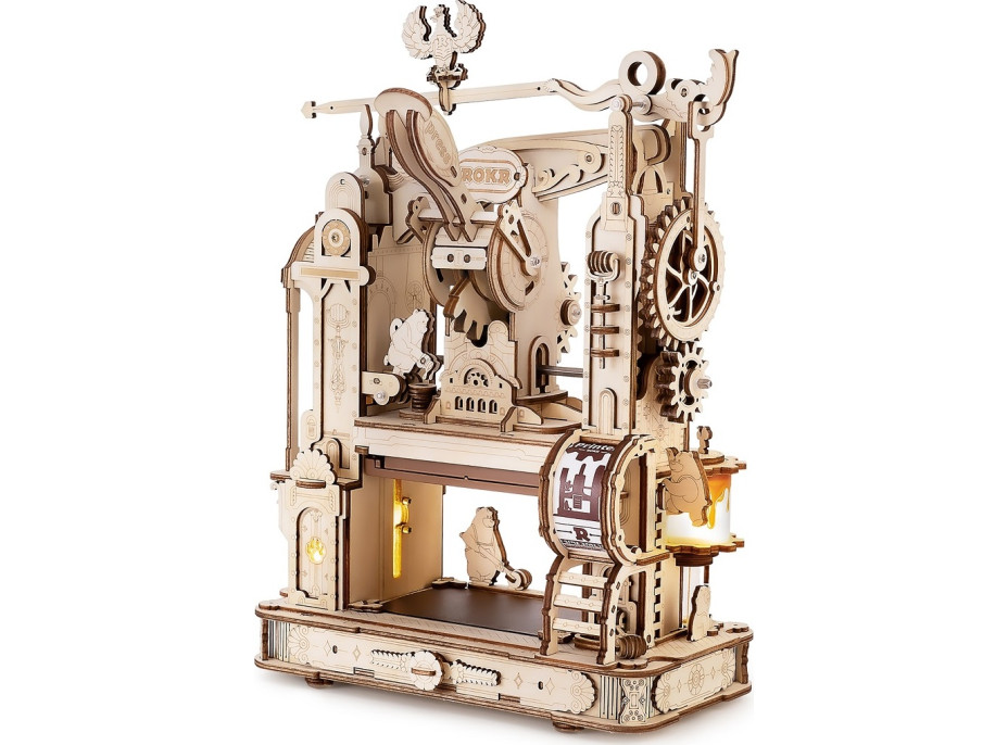 RoboTime 3D drevené mechanické puzzle Tlačiarenský lis