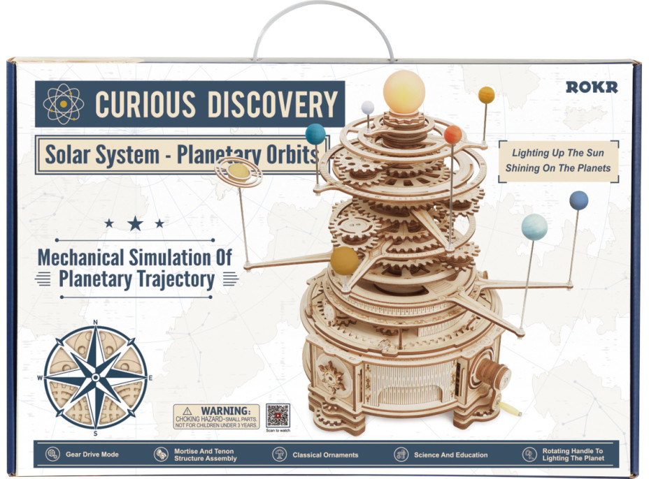 RoboTime 3D drevené mechanické puzzle Planetárium