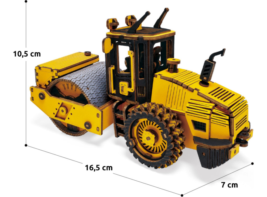 RoboTime drevené 3D puzzle Cestný valec