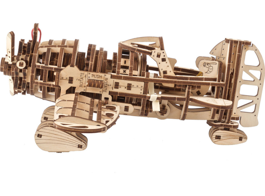 Ugears 3D drevené mechanické puzzle Lietadlo Mad Hornet