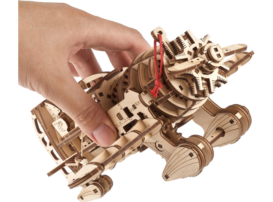 Ugears 3D drevené mechanické puzzle Lietadlo Mad Hornet