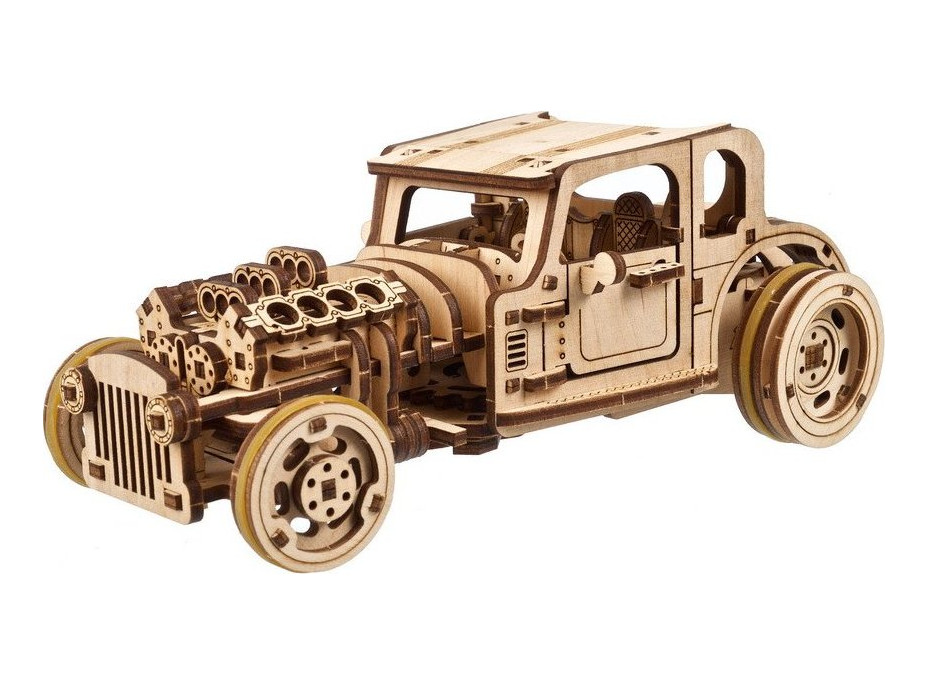 Ugears 3D drevené mechanické puzzle The Hot Rod Furious