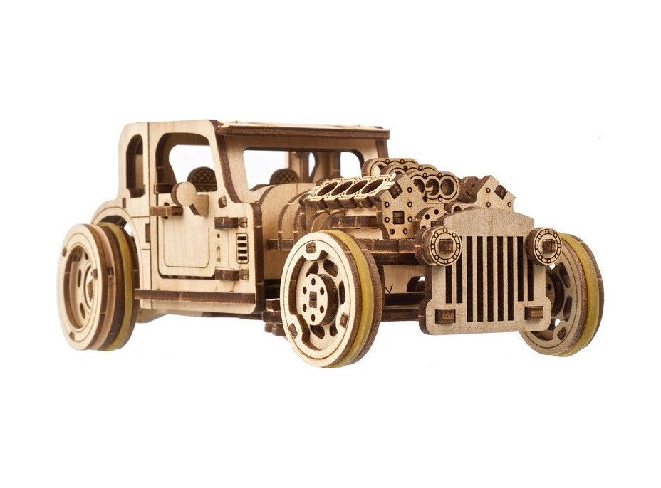 Ugears 3D drevené mechanické puzzle The Hot Rod Furious