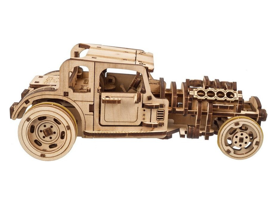 Ugears 3D drevené mechanické puzzle The Hot Rod Furious