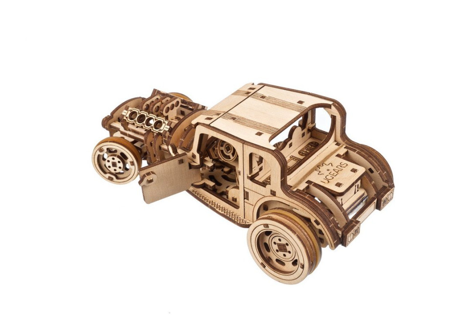 Ugears 3D drevené mechanické puzzle The Hot Rod Furious