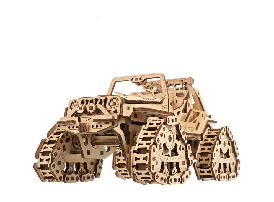 Ugears 3D drevené mechanické puzzle Pásové terénne vozidlo