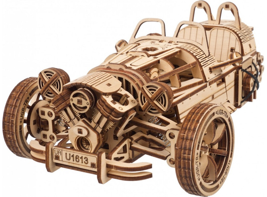 Ugears 3D drevené mechanické puzzle Trojkolka UGR-S