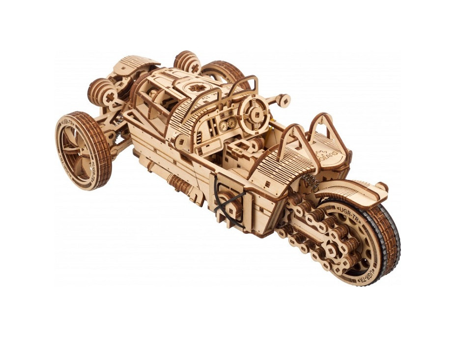 Ugears 3D drevené mechanické puzzle Trojkolka UGR-S