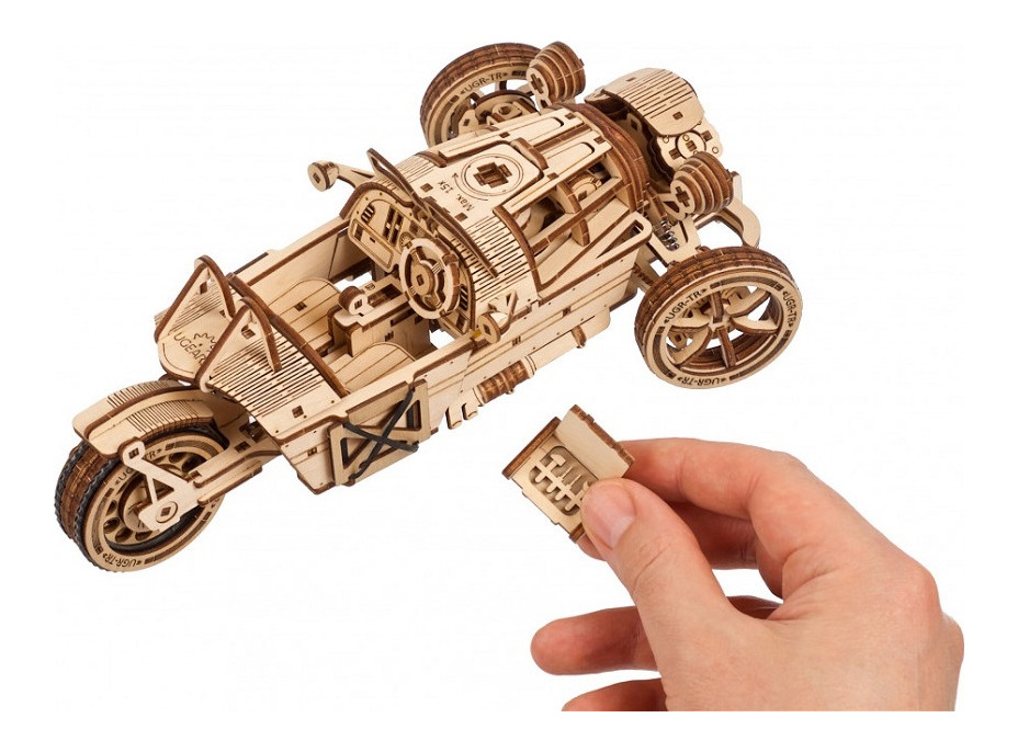 Ugears 3D drevené mechanické puzzle Trojkolka UGR-S