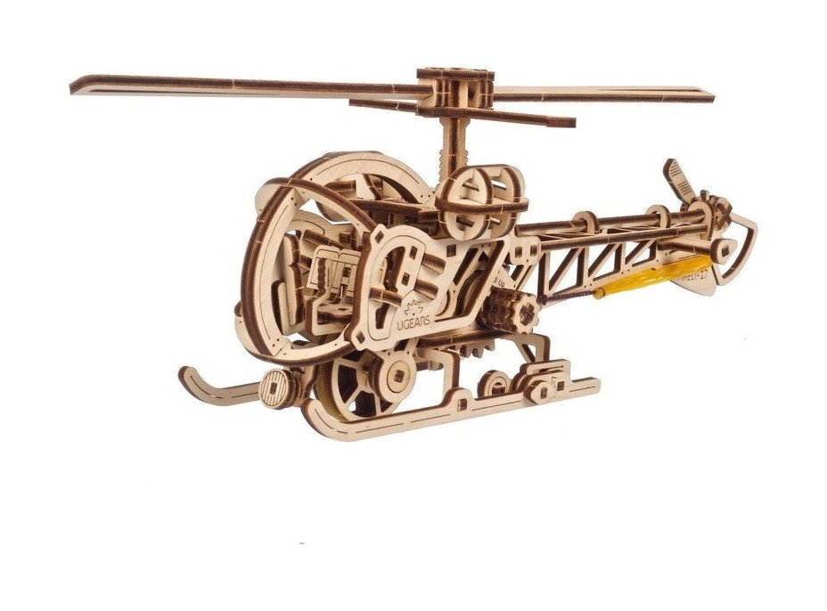 Ugears 3D Drevené mechanické puzzle MINI Helicopter