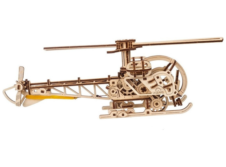 Ugears 3D Drevené mechanické puzzle MINI Helicopter