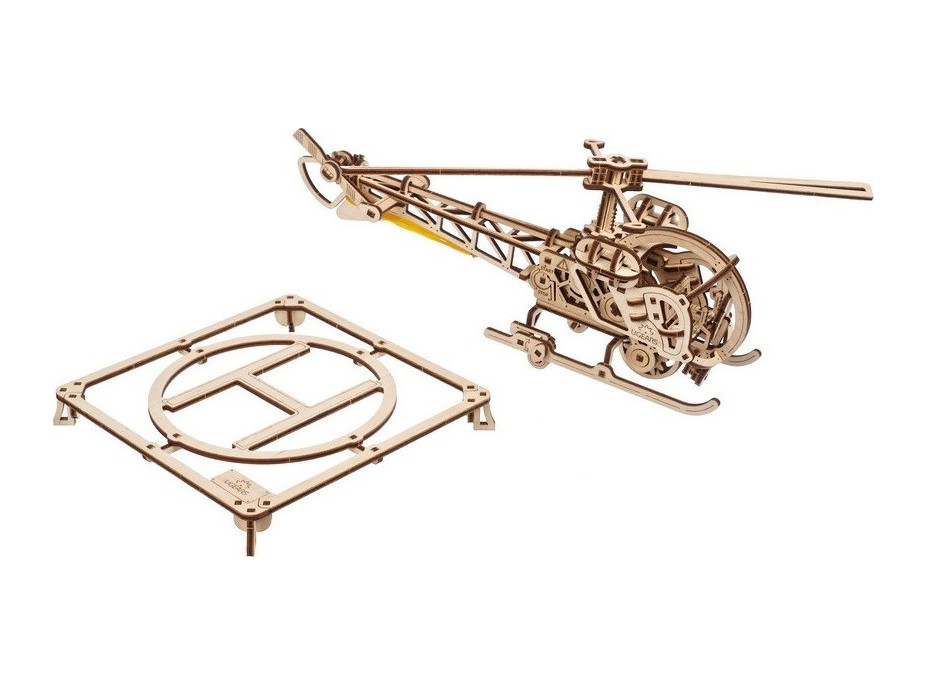 Ugears 3D Drevené mechanické puzzle MINI Helicopter