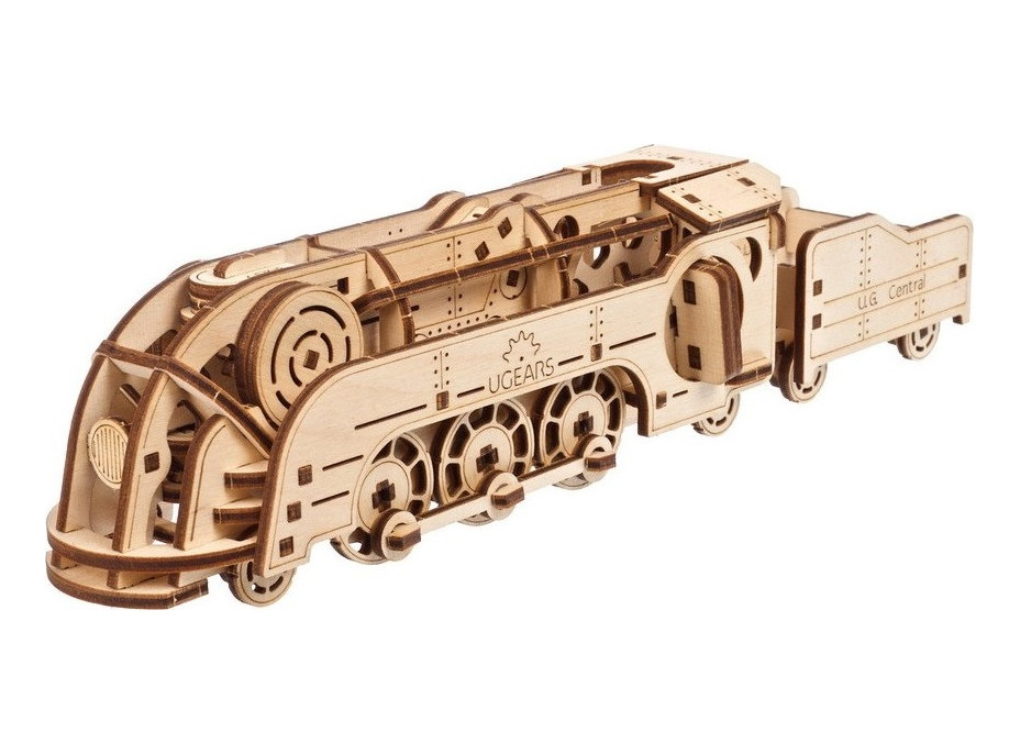 Ugears 3D drevené mechanické puzzle MINI Lokomotíva