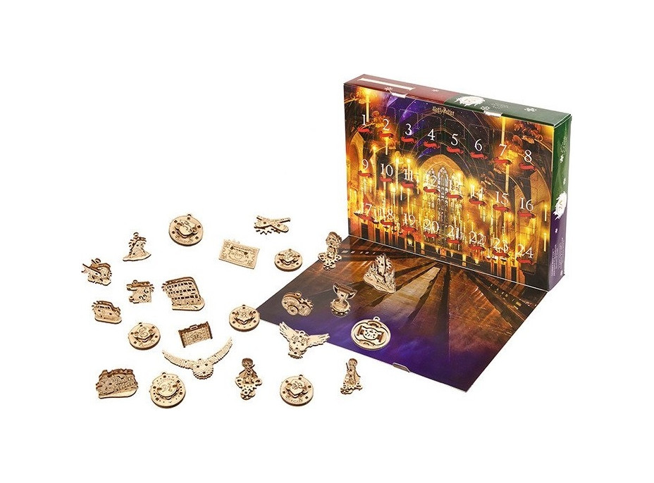 Ugears 3D drevené mechanické puzzle Harry Potter - Adventný kalendár