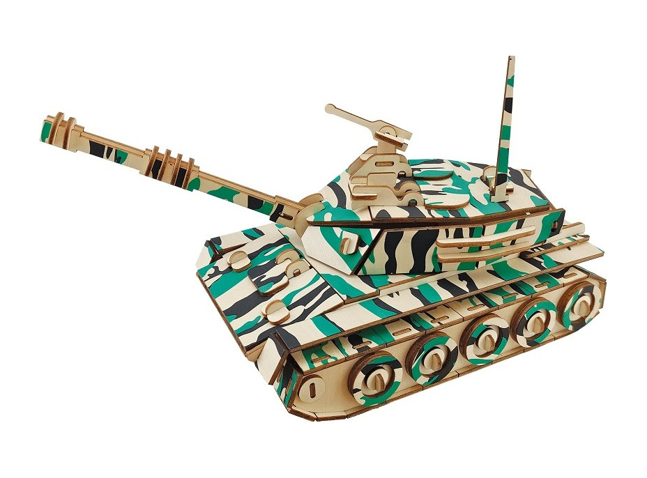 Woodcraft Drevené 3D puzzle Veľký tank