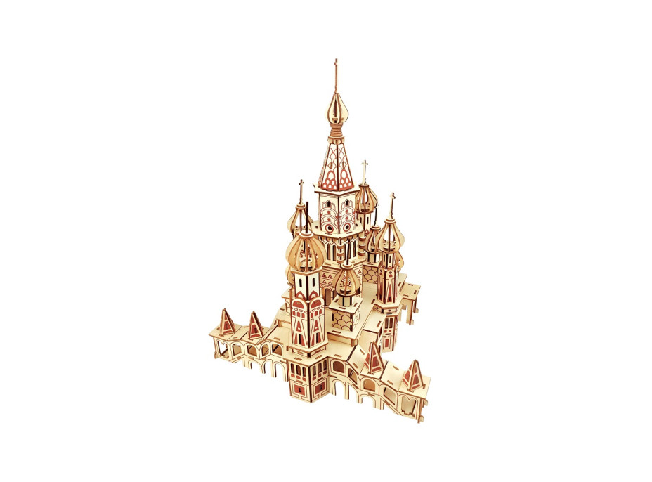 Woodcraft Drevené 3D puzzle Chrám Vasila Blaženého prírodné