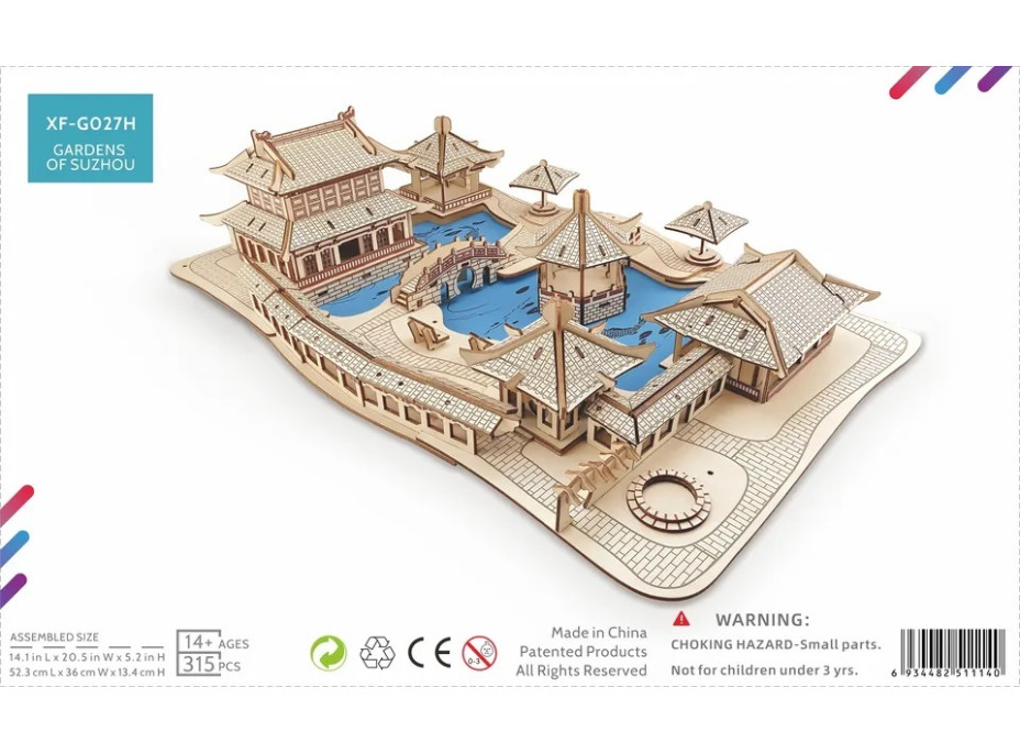 Woodcraft Drevené 3D puzzle Záhrady Suzhou