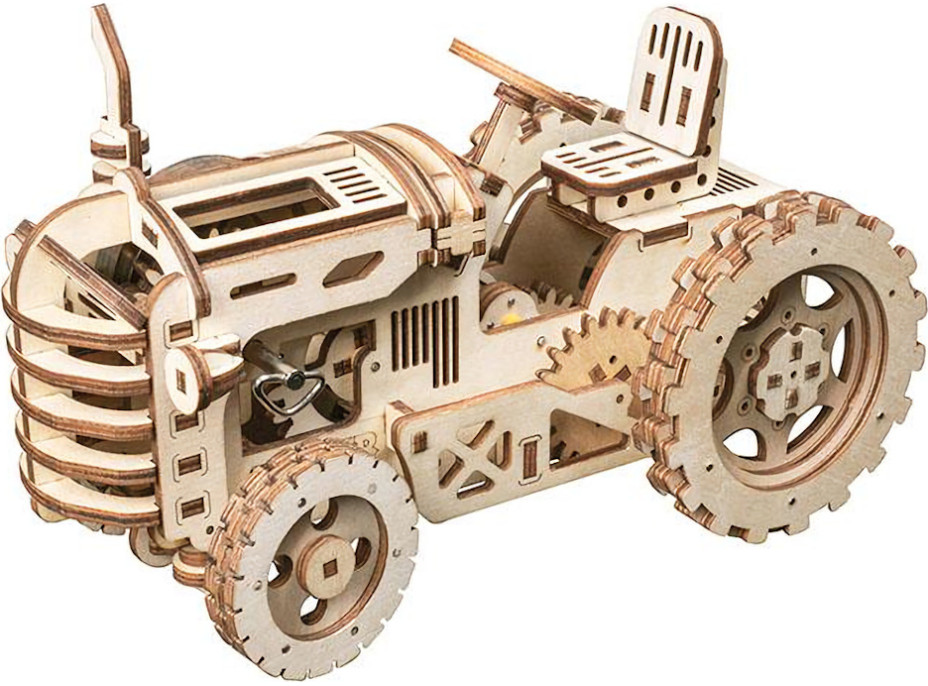 RoboTime 3D drevené mechanické puzzle Traktor