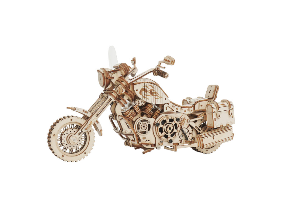 RoboTime 3D drevené mechanické puzzle Motorka (cruiser)