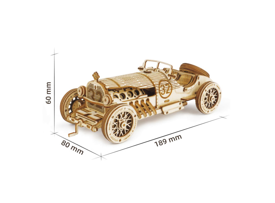 RoboTime drevené 3D puzzle Závodné auto