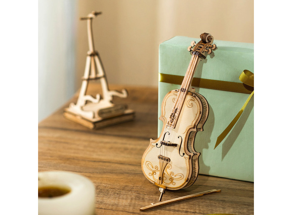 RoboTime drevené 3D puzzle Violončelo