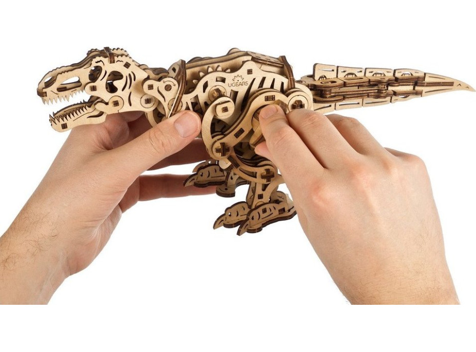 Ugears 3D drevené mechanické puzzle Tyrannosaurus Rex