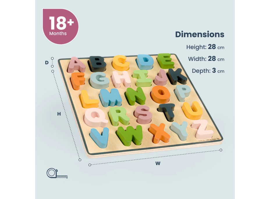 Bigjigs Toys Drevené puzzle veľké písmená - ABC