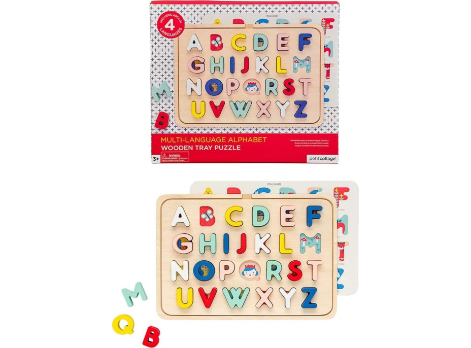 Petit Collage Drevené puzzle abeceda