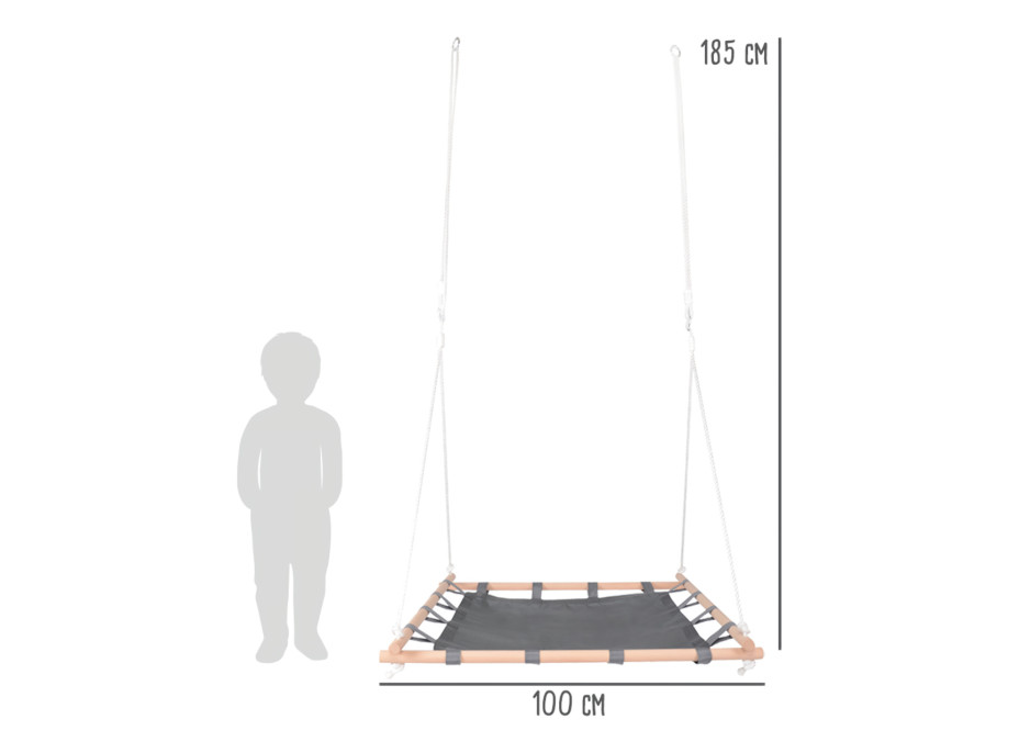 small foot Hojdačka v drevenom štvorcovom ráme
