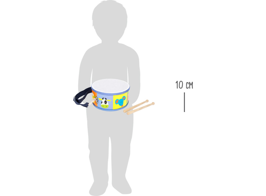 small foot Detské drevené hudobné nástroje bubon zvieratá